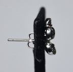 SINGLE Sterling Silver Multicolor Glass Flower Stud Earring