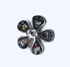 SINGLE Sterling Silver Multicolor Glass Flower Stud Earring