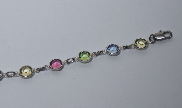 Multicolor Glass Link Bracelet