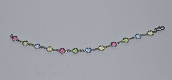 Multicolor Glass Link Bracelet