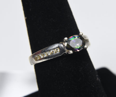 Sterling Silver Mystic Stone Ring - Size 7