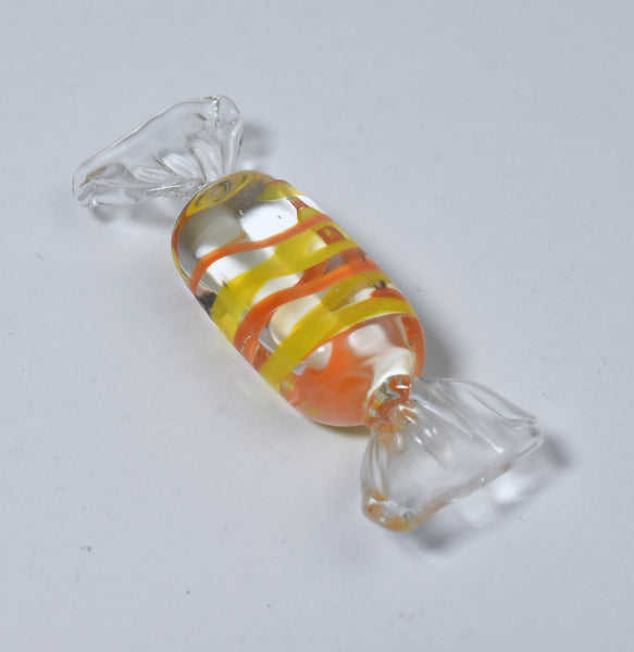 Orange and Yellow Striped Glass Candy