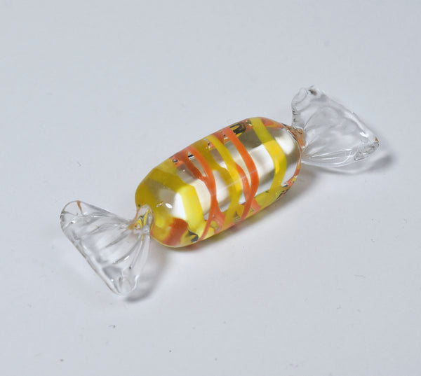 Orange and Yellow Striped Glass Candy