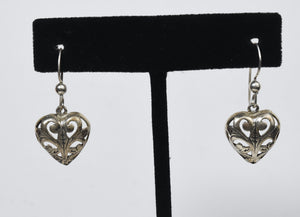 Vintage Sterling Silver Pierced Designs Earrings
