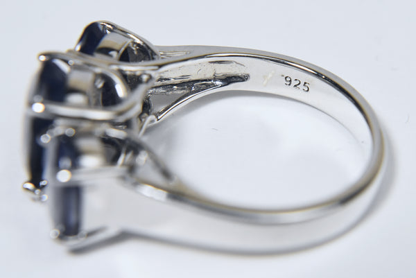 Sterling Silver Imitation Tanzanite Ring - Size 7.75