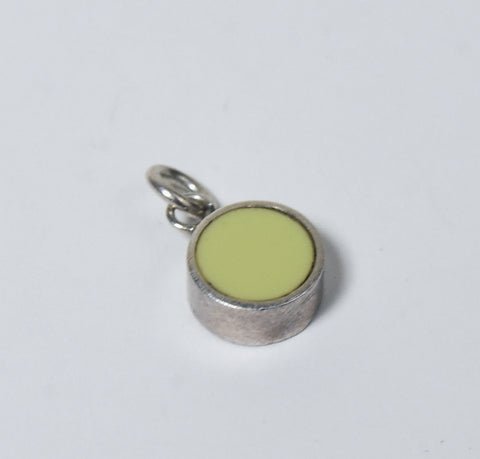 Light Green Plastic and Silver Pendant