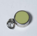 Light Green Plastic and Silver Pendant