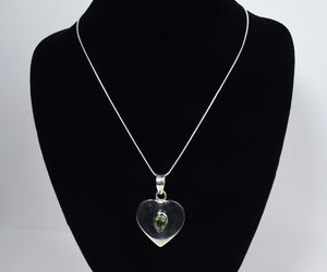 Sterling Silver Heart Peridot Pendant on Sterling Silver Chain Necklace