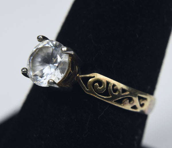 Vintage Sterling Silver Pierced Designs Ring - Size 7.5