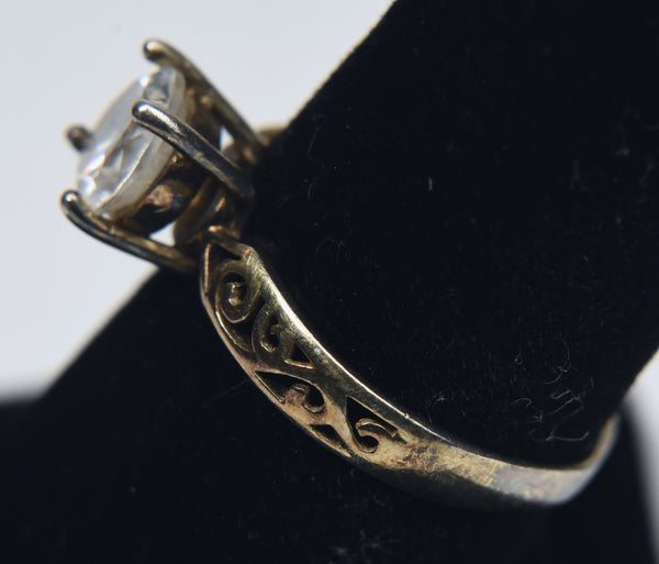 Vintage Sterling Silver Pierced Designs Ring - Size 7.5