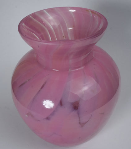 Pink Mottled Glass Vase