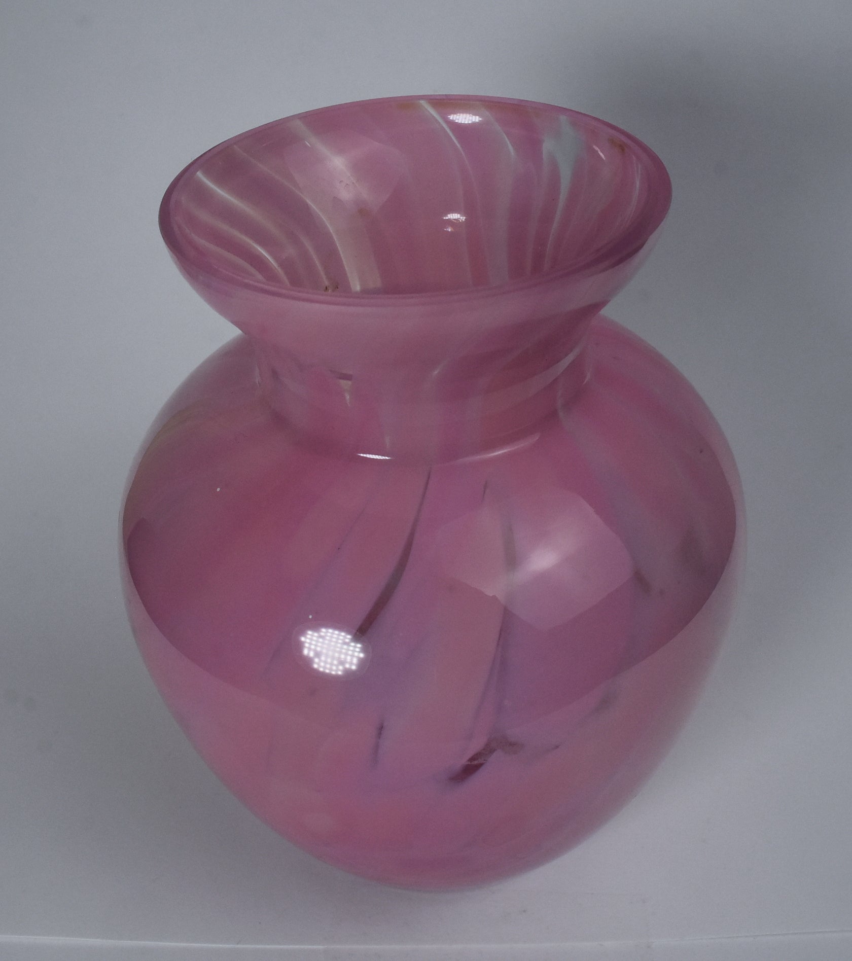 Pink Mottled Glass Vase