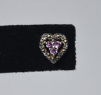 Pink Sapphire and Topaz Sterling Silver Heart Stud Earrings