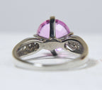 Sterling Silver Synthetic Pink Sapphire Ring - Size 7