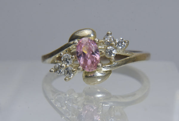 Pink Uranium Glass Ring - Size 8