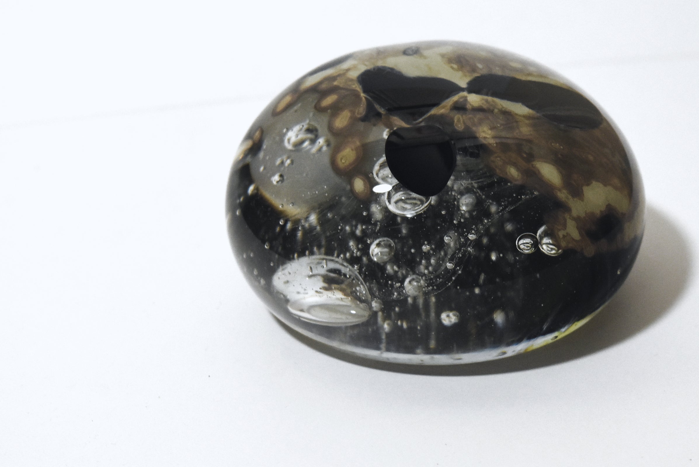 Dome Paperweight with Tribubbles and Surface/Undersurface Decorations!