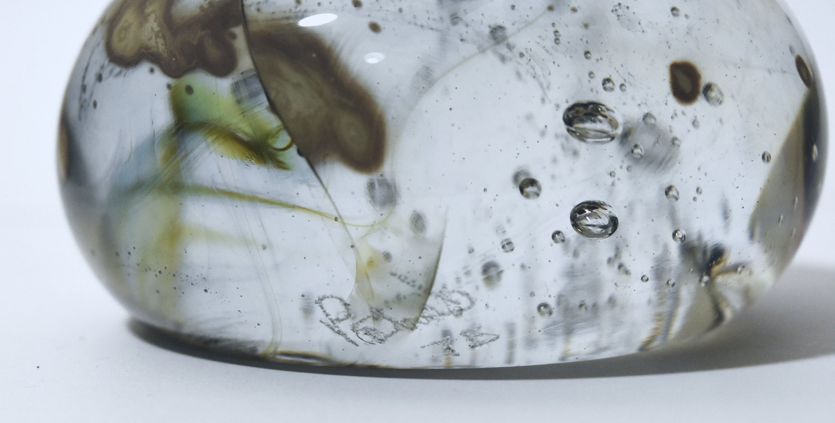 Dome Paperweight with Tribubbles and Surface/Undersurface Decorations!