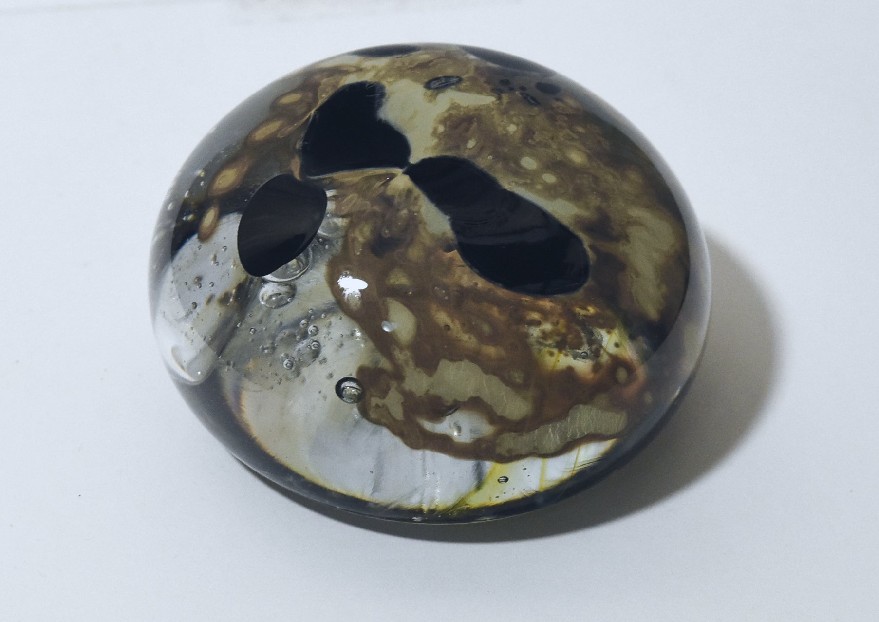 Dome Paperweight with Tribubbles and Surface/Undersurface Decorations!