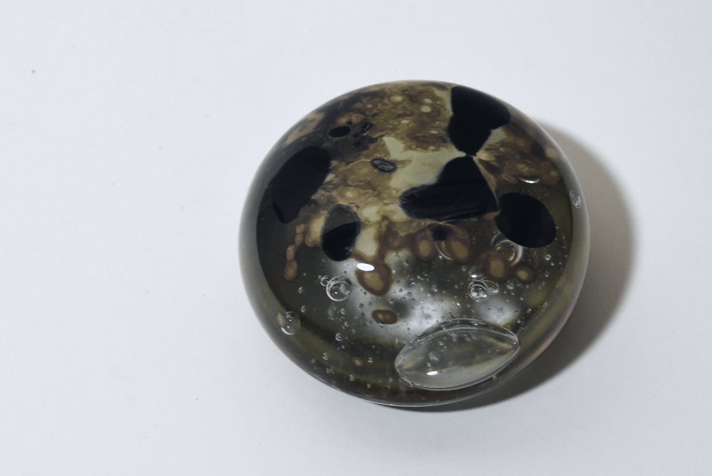 Dome Paperweight with Tribubbles and Surface/Undersurface Decorations!