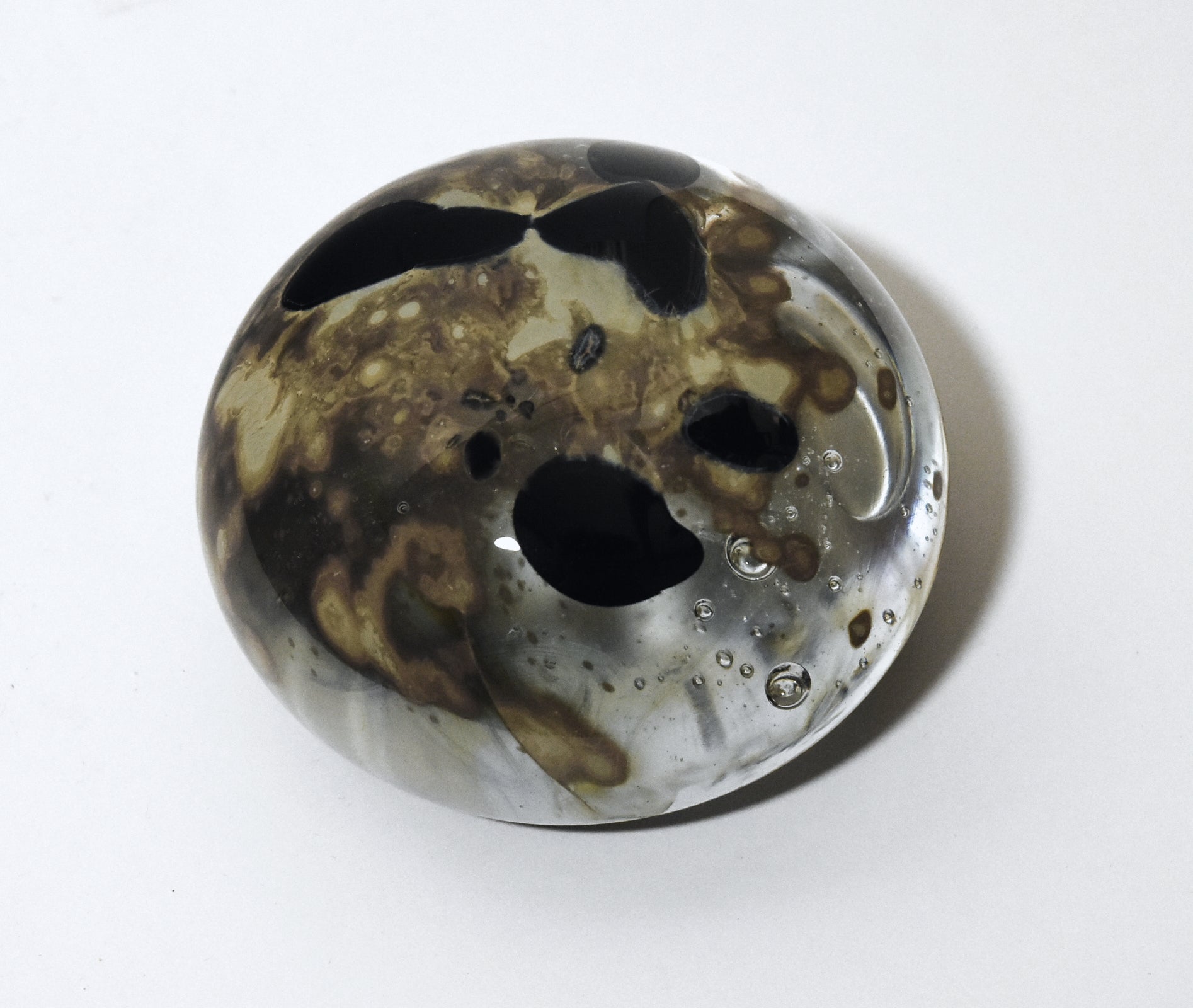 Dome Paperweight with Tribubbles and Surface/Undersurface Decorations!
