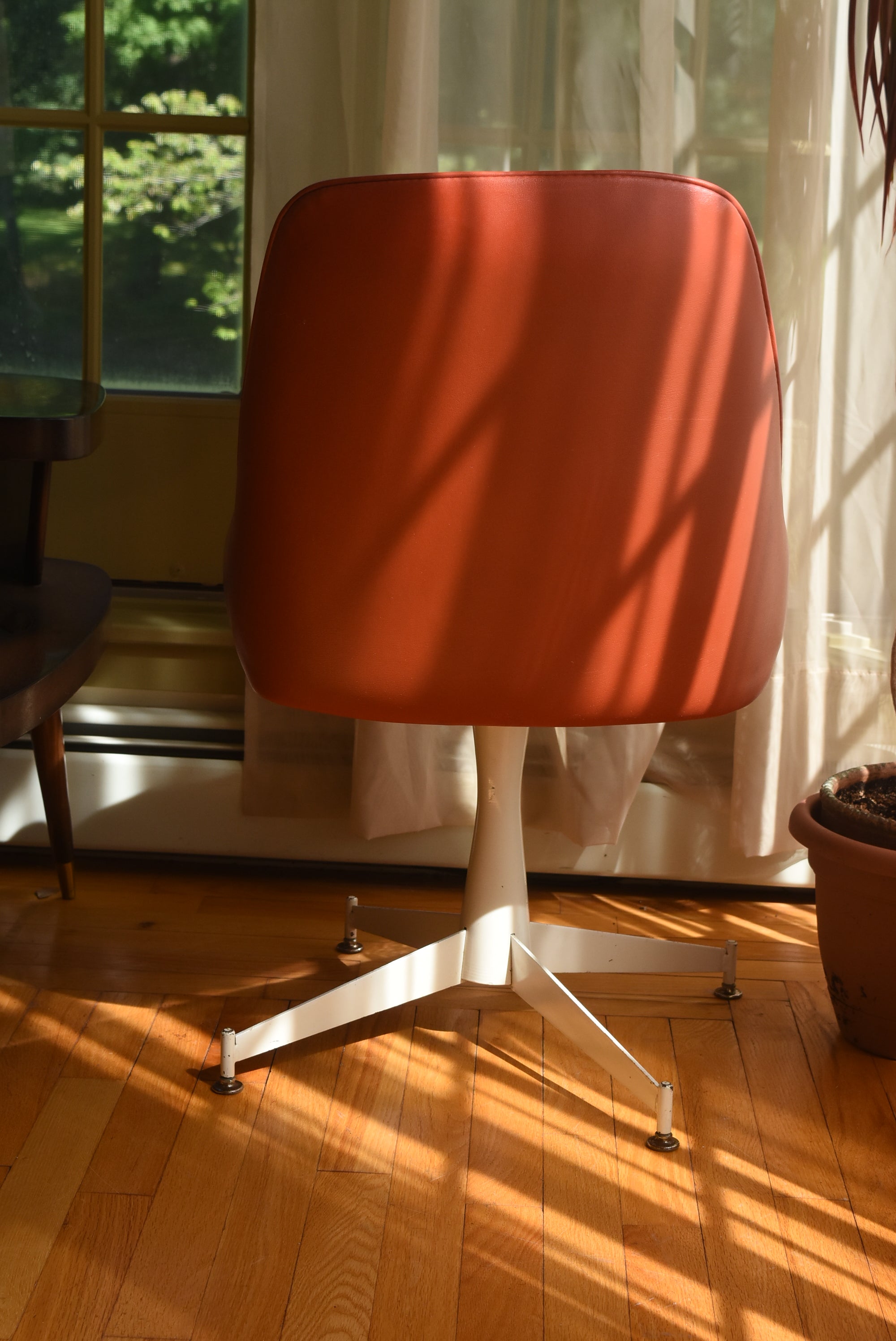 Progressive Furniture Co. - Vintage Pair of Red Vinyl Swivel Base Chair