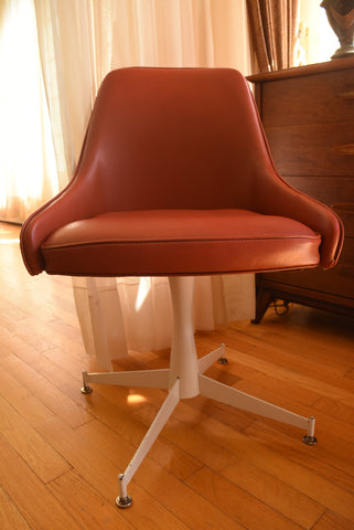 Richardson Seating Corp - Vintage Red Vinyl Swivel Base Chair