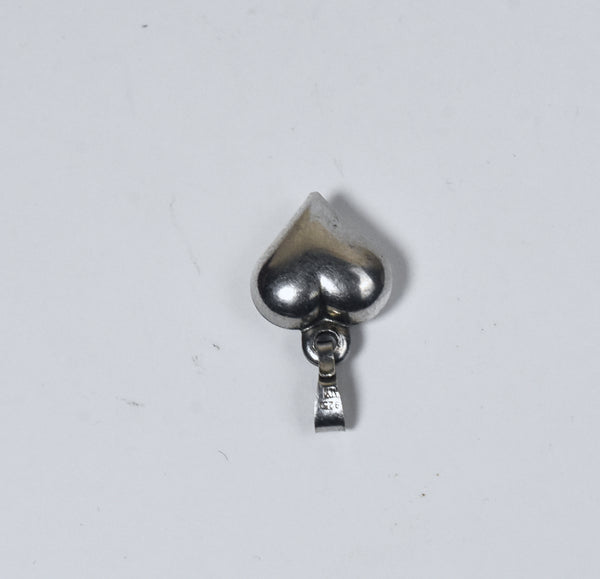 Diminutive Italian Sterling Silver Puffed Heart Pendant