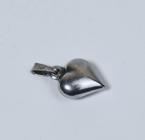 Diminutive Italian Sterling Silver Puffed Heart Pendant
