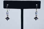 Imitatation Amethyst and Imitation Blue Topaz Dangle Earrings