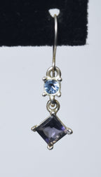 Imitatation Amethyst and Imitation Blue Topaz Dangle Earrings