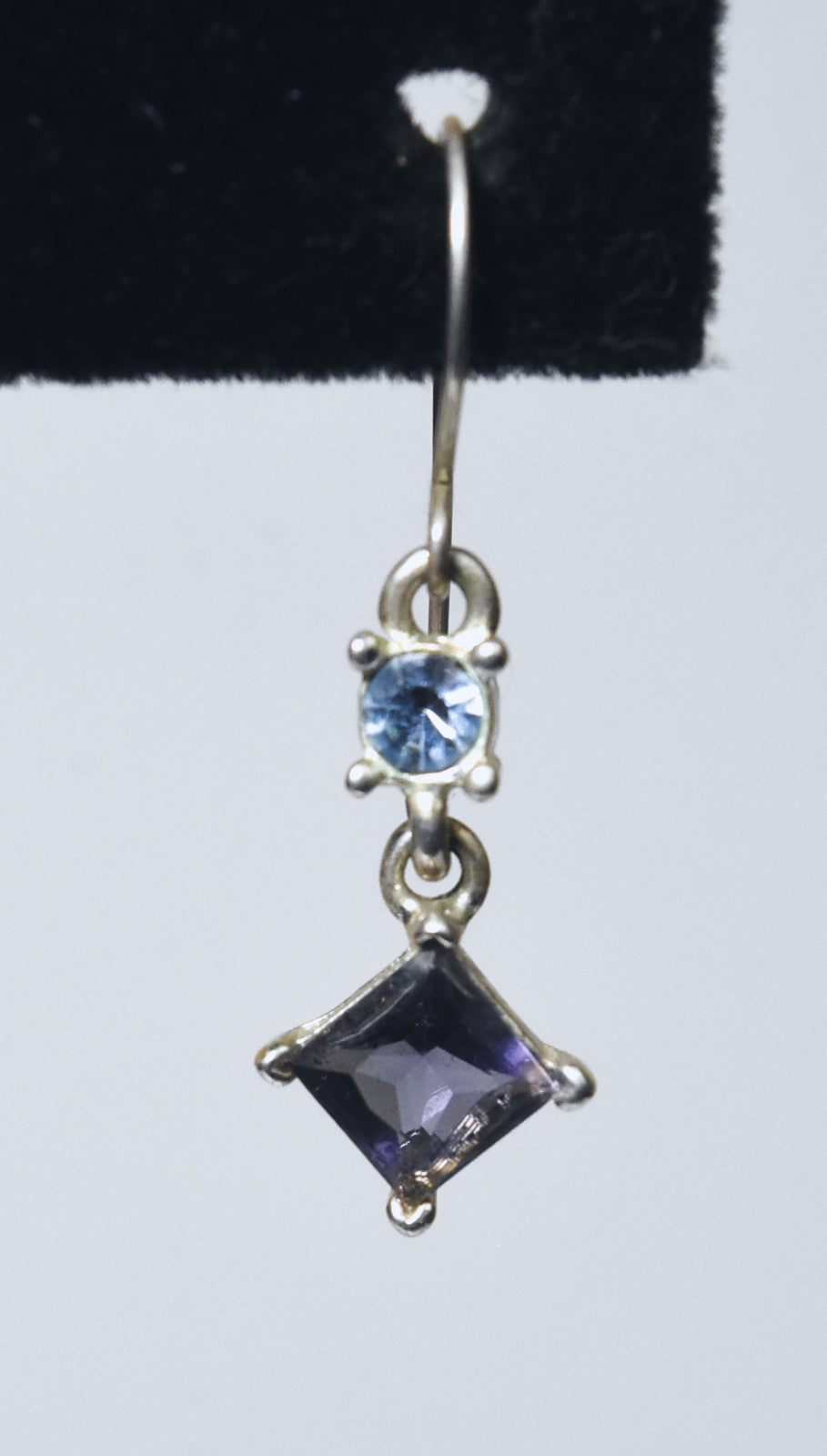 Imitatation Amethyst and Imitation Blue Topaz Dangle Earrings