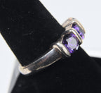 Sterling Silver Purple Cubic Zirconia Ring - Size 8.25
