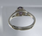 Sterling Silver Expandable Purple Stone Ring - Size 4+