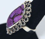 Purple Mojave Turquoise Sterling Silver Ring - Size 7.75
