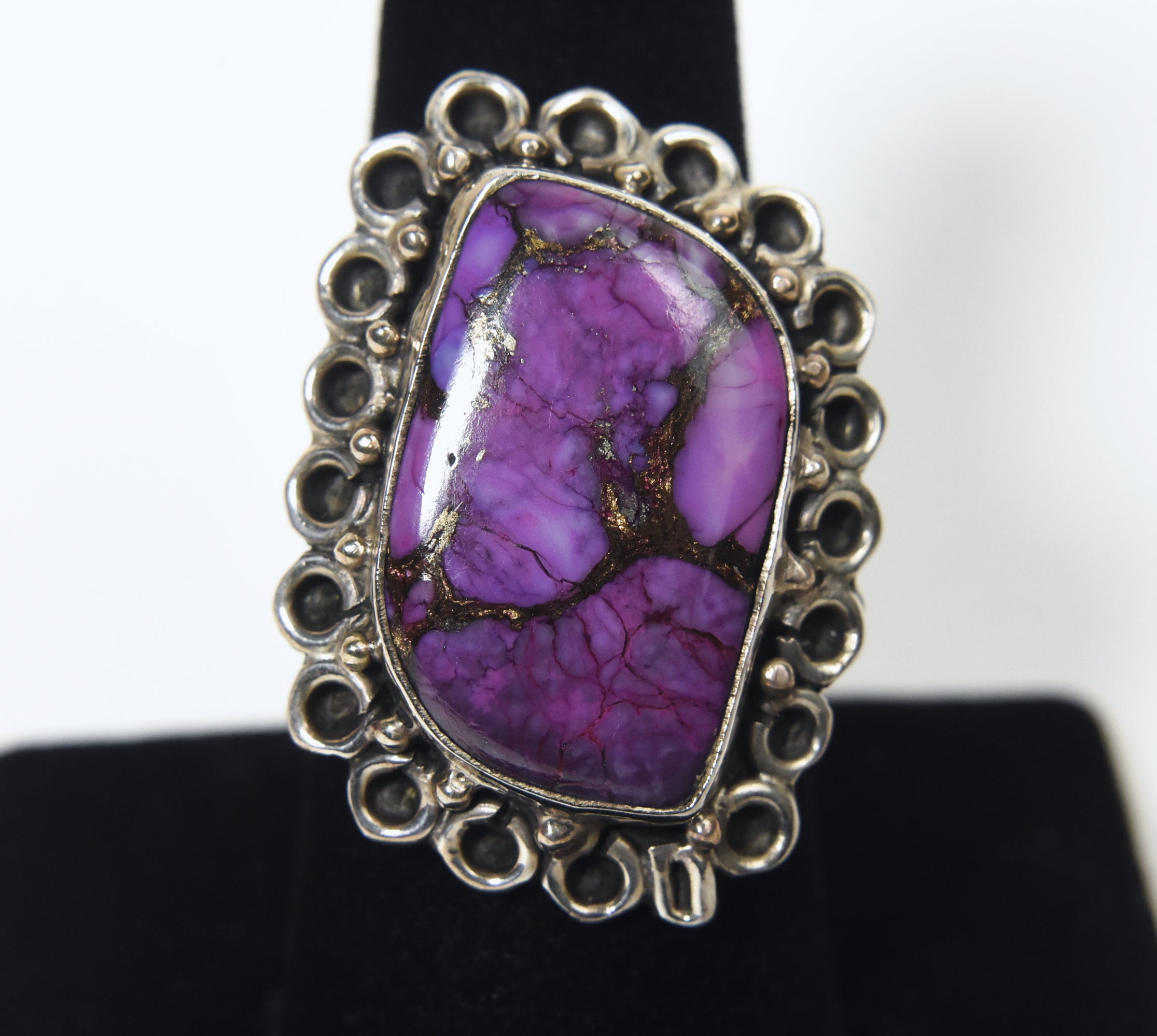 Purple Mojave Turquoise Sterling Silver Ring - Size 7.75