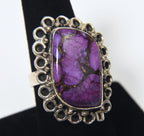 Purple Mojave Turquoise Sterling Silver Ring - Size 7.75