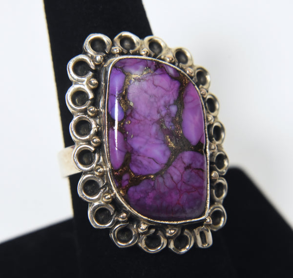 Purple Mojave Turquoise Sterling Silver Ring - Size 7.75