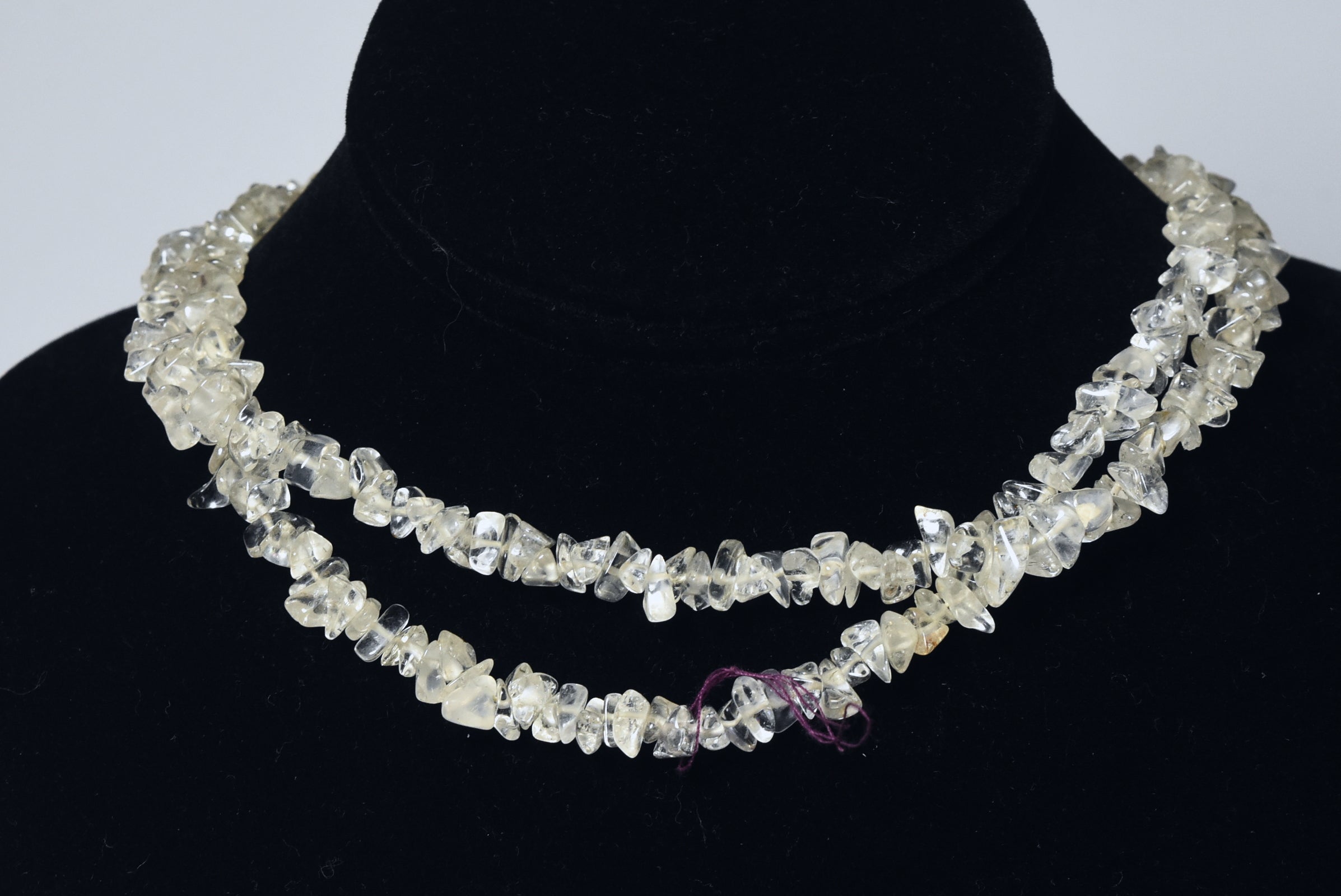 Single Strand Quartz Chip Bead Necklace - 36 inches