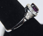 Sterling Silver Purple Stone Ring - Size 8