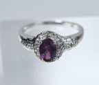 Sterling Silver Purple Stone Ring - Size 8