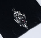 Ornate Purple Glass Cabochon Silver Pendant