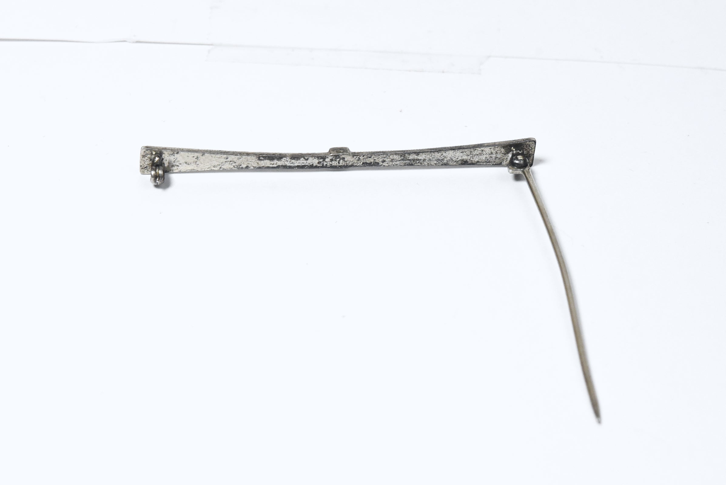 Vintage Sterling Silver Art Deco Rhinestone Bar Brooch