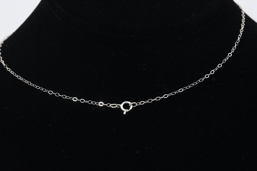 Sterling Silver Rhinestone Crucifix on Sterling Silver Chain Necklace - 19"