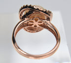 Rose Gold Tone Sterling Silver Pearl Ring - Size 8