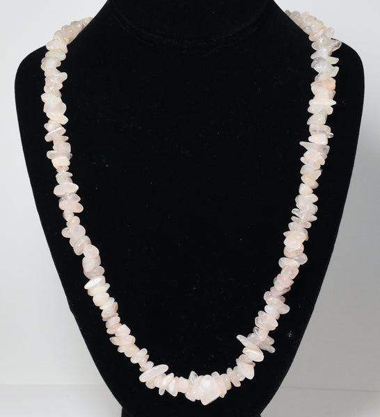 Rose Quartz Chip Bead Necklace