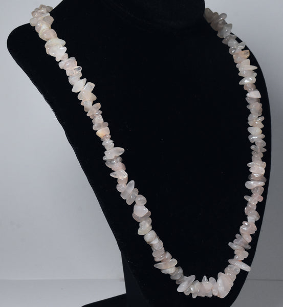 Rose Quartz Chip Bead Necklace