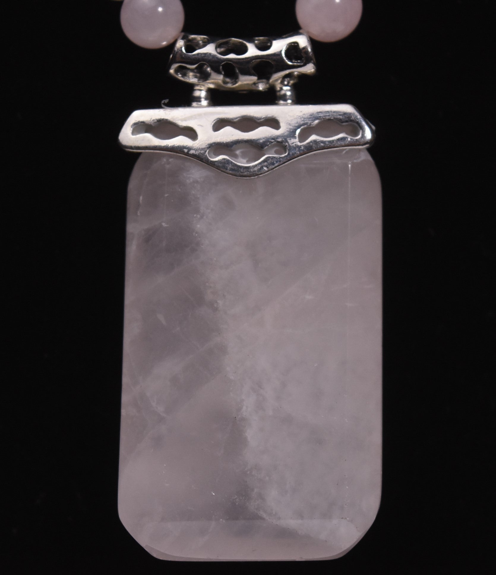 Rose Quartz Pendant Rose Quartz Bead Necklace
