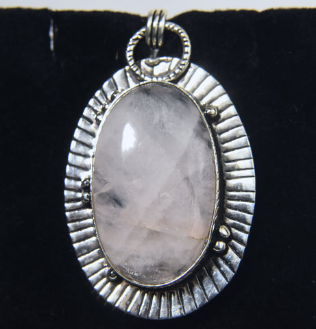 Rose Quartz Sterling Silver Pendant