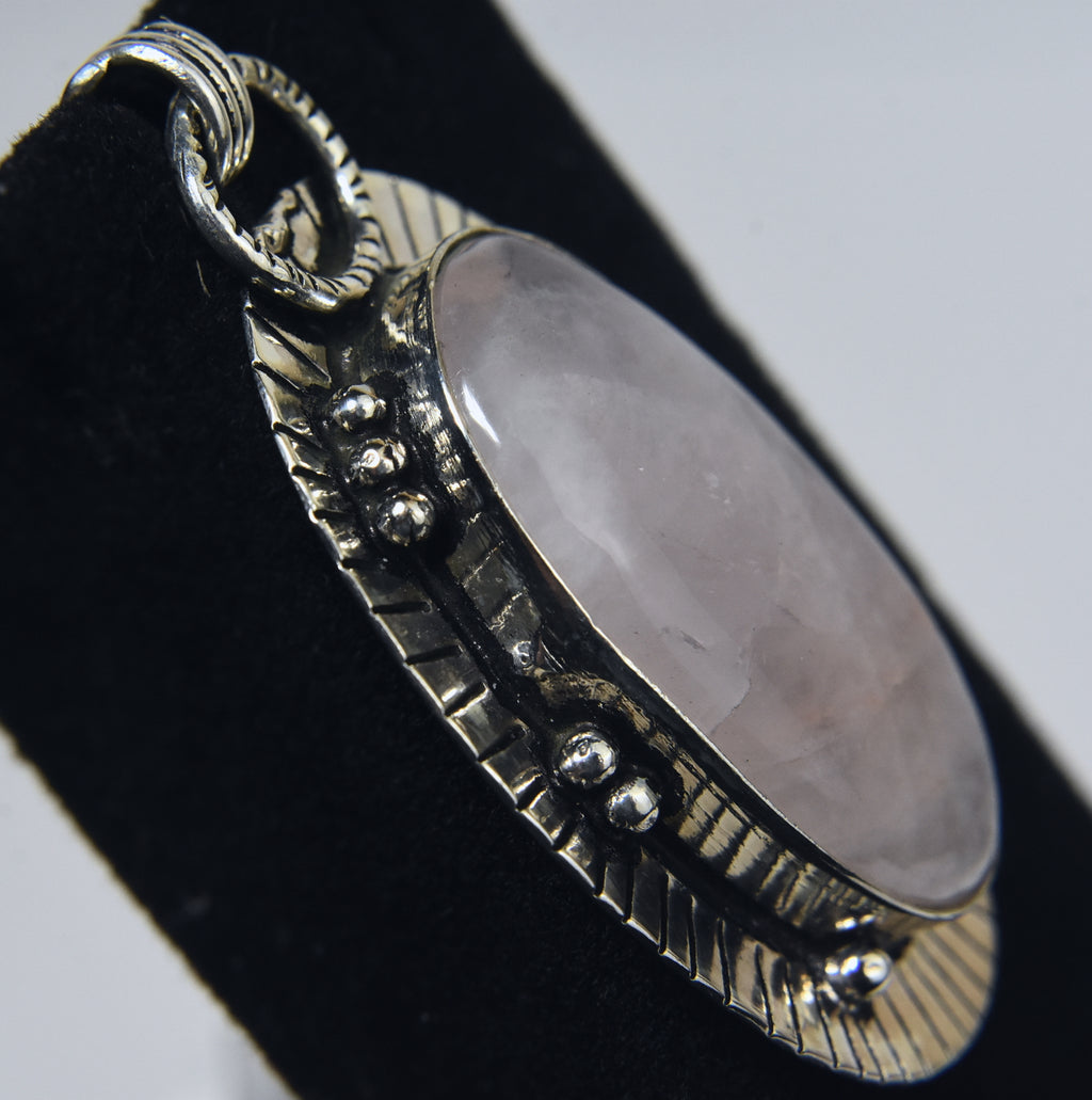 Rose Quartz Sterling Silver Pendant