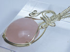 Rose Quartz Silver Wire Wrapped Pendant